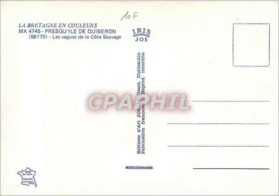 As ondas da Costa Selvagem — Península de Quiberon — Edições d'Art JOS — Verso