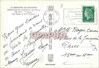 Presqu'île de Quiberon — vista panoramica e porto — editore G. Lévy — Verso