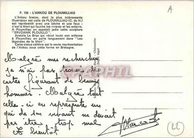 El Ankou de Ploumilliau — estatua de piedra — Éditions Docteur Douglis — Reverso