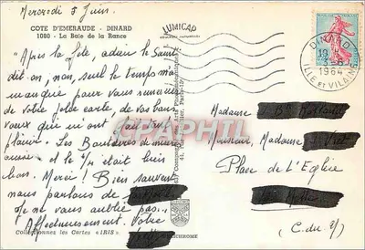 Kust van Émeraude - Dinard — Baai van de Rance — uitgever IRIS, n° 1080 — Achterkant