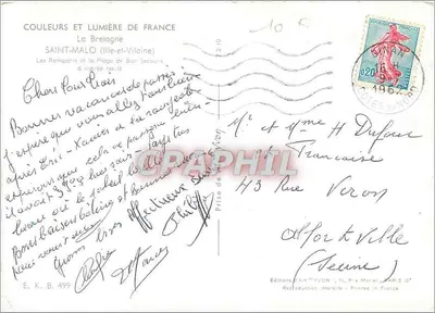 Saint-Malo — Os Muros e a Praia de Bon Secours — Edições Yvon — Verso