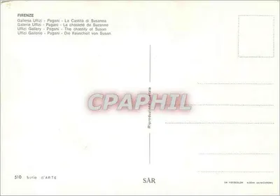 De waardigheid van Susanna — kunstreproductie — Galerij Uffizi, Florence, serie ARTE n°510 — Achterkant