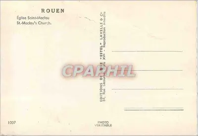 Igreja Saint-Maclou — Rouen — Editor Estel, n° 1007 — Verso
