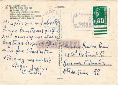 O castelo de Dieppe — Século XV — Artaud Frères, Carquefou-Nantes — Verso