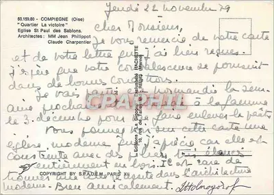 Kościół św. Pawła w Sabions — Compiegne (Oise) — Wydawnictwo Hachette — Rewers