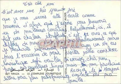 Complexo turístico de Tipaza — Argélia — editor JEFAL — Verso