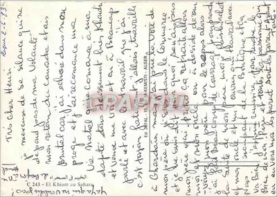 Homem no Saara — construção de cabanas de junco — Éd. JEFAL - ALGER, n° 243 — Verso
