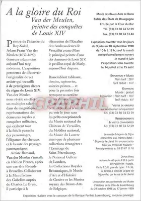 W cenie Króla — Van der Meulen, malarz zwycięstw Ludwika XIV — Narodowy Muzeum Pałacu, Versailles — Rewers