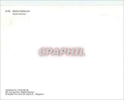 Widok ruchliwej ulicy w Paryżu — z kawiarnią-restauracją 'Chez Joseph' i kościołem Sacré-Cœur na tle — wydanie Michel Delacroix, nr 3148 — Rewers