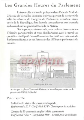 Le Grandes Heures del Parlamento — Museo a Versailles — Assemblea nazionale — Verso