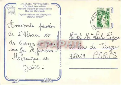 Stary Colmar — domy z belami — S.A.D. ulica Forlin, Colmar — Rewers
