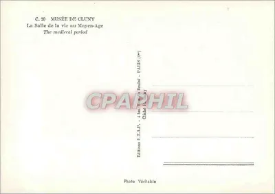 Museo de Cluny — Sala de la vida en la Edad Media — Ediciones E.T.A.P. París — Reverso