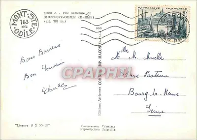 Mont-Sainte-Odile — Widok z powietrza — Wydawnictwo Aériennes Combimac — Rewers