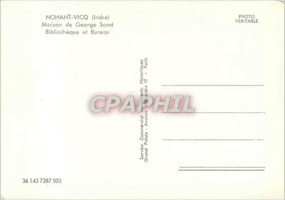 Nohant-Vicq (Indre) — Casa de George Sand, Biblioteca e Escritório — Serviço Comercial de Monumentos Históricos, Paris — Verso