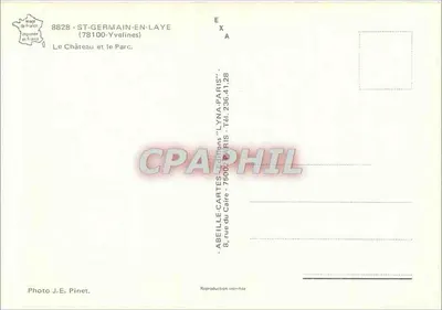 Zamek w Saint-Germain-en-Laye — widok z parku — Wydawnictwo Abeille-Cartes, Paryż — Rewers
