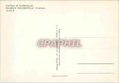 Zamek w Rambouillet — Rezydencja prezydencka — Wydawca Estel, n° 16 201 R — Rewers