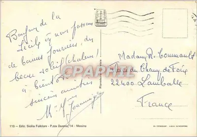 Taormina — Salda — Editor Sicilia Folklore, n°110 — Verso