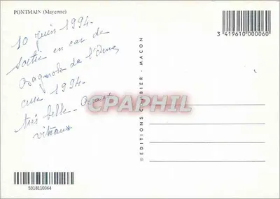 Pontmain (Mayenne) — kościoł, statua Najświętszej Maryi Panny i wnętrze kaplicy — Wydawnictwo Combier - nr 5318110364 — Rewers