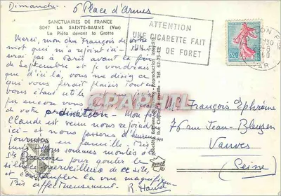 A Pietá diante da Gruta — Sanctuários da França — editor Rubiner — Verso
