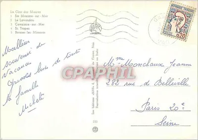 La Costa de los Maures — Les Éditions de Cimiez, n°233 — Reverso