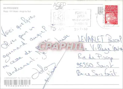 Azeitonas — Colheita na Provência — Éditions AGEFP — Verso