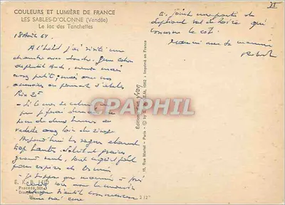 Les Sables-d'Olonne (Vendée) — Jezioro Tanchettes — Wydawnictwo Yvon — Rewers