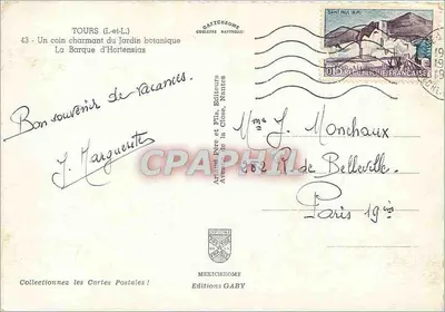 Tours (Loire-et-Loire) — Jardin botanique, La Barque d'hortensias — Éditions Gaby — Rewers