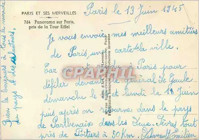 Parigi e le sue meraviglie — Panorama su Parigi, preso dalla Torre Eiffel — Guy — Verso