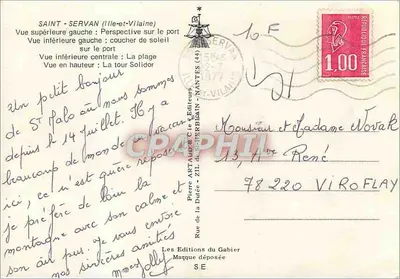 St-Servan — Vista do porto, da praia e da torre Solidor — Pierre Artaud & Cie, ZIL de St-Herblain — Verso