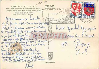 Saint-Servan — vista geral e o rochedo de Bizeux — editor IRIS — Verso