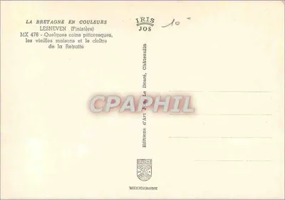 Lesneven — Quelques coins pittoresques, les vieilles maisons et le cloître de la Retraite — Editions d'Art Jos, Châteaulin — Rewers