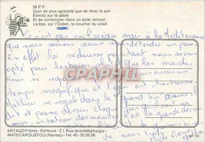 Zachód słońca nad Morzem Śródziemnym — ARDAUD Frères, Nantes — Rewers