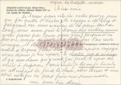 Arques-la-Bataille — Ruínas do castelo feudal (século XI) — n° E 76.026.00.0105 — Verso