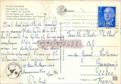 Tenerife — Kanary, wyspy słońca — wydawca Curimpex, nr 20 — Rewers