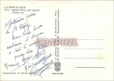 Saint-Paul-de-Vence — Rue antiga — Éditions Diplomé — Verso