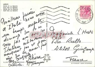 Lerici — panoramiczny widok i port — Wyd. M. Ginocchio, n° 0111 — Rewers