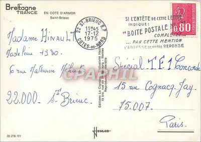Baía de St Brieuc — vista aérea e costas — Edições La Cigogne — Verso