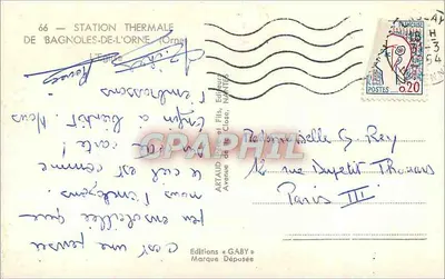 Stacja termalna w Bagnoles-de-l'Orne — wydawca Gaby — Rewers