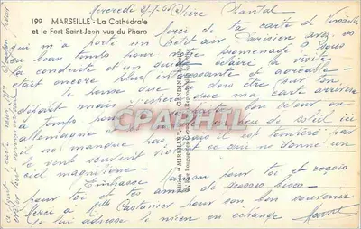 Marseille - De Kathedraal en het Fort Saint-Jean gezien vanaf de Phare — Mireille — Achterkant