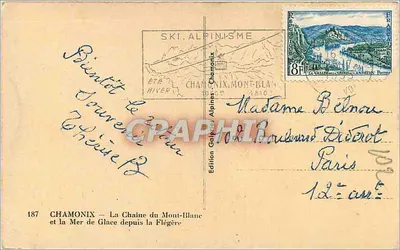 A Cadeia do Mont-Blanc e o Mar de Gelos da Flégère — Edition Géographie Alpines, Chamonix — Verso