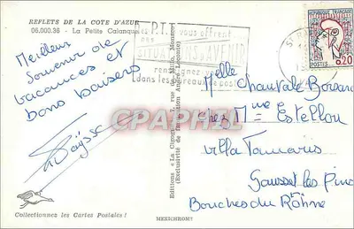 A Pequena Calanque — Edições « La Côte d'Azur » — Mexichrom — Verso