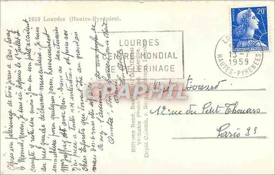 Lourdes — Pamiątka z Bernadette Soultirous — Wydawnictwo René Bézard — Rewers