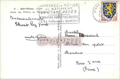 Ogród Dzieci w Saint-Étienne — wydawca Baurs, n°9 — Rewers