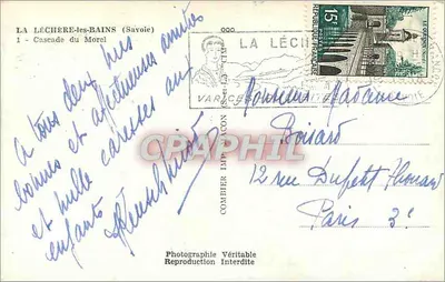 La Léchère-les-Bains (Savoie) — Waterval van de Morel — Comibier Uitgever — Achterkant