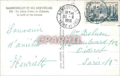 Rambouillet e suas maravilhas — A lagoa, o castelo, a floresta e as estátuas — André Leconte, n° 231 — Verso