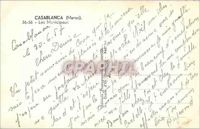 Casablanca (Marokko) — De Municipale — Fotografie d'Or. Chamboy, rep. 36-56 — Achterkant