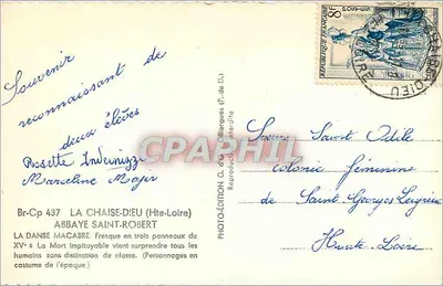 Taniec śmierci — Freska z klasztoru Świętego Roberta — Photo-Édition G. de Pillargues — Rewers