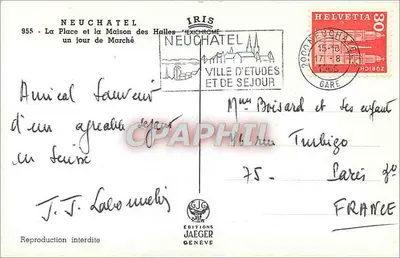 Neuchâtel — La Piazza e la Casa delle Halles — Edizioni Jaeger — Verso