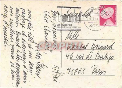 Detmold — Castelo, Monumento de Hermann, Mercado, Vista Aérea, Avenida, Academia de Música, Adolfstraße — editor Detmold — Verso