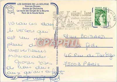 As Gorges da Bourne — A Cigogne — editora La Cigogne, número de série não visível — Verso